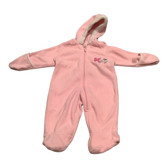 Arizona Jean Company Baby Girl Pink Lil Kitty Hooded Jumpsuit 3-6 Months - Picture 4 of 16